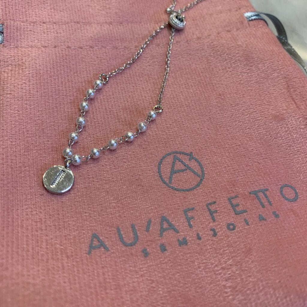 pulseira banho de ródio Au`Affetto
