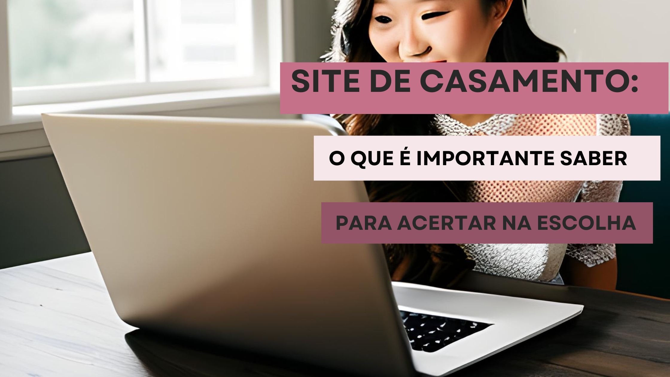noiva sentada olhando o seu computador