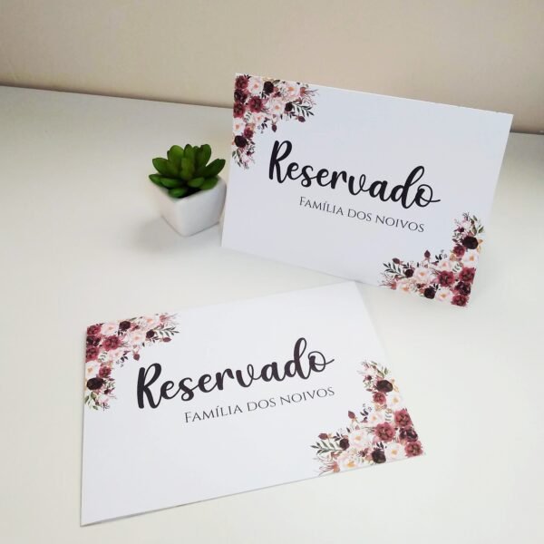 Plaquinha De Reservado Casamento - Imagem 6