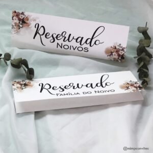 Plaquinha De Reservado Casamento