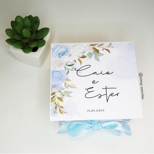 Caixa Convite padrinhos rose (10x10x5 cm)
