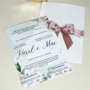 Convite De Casamento Rosé
