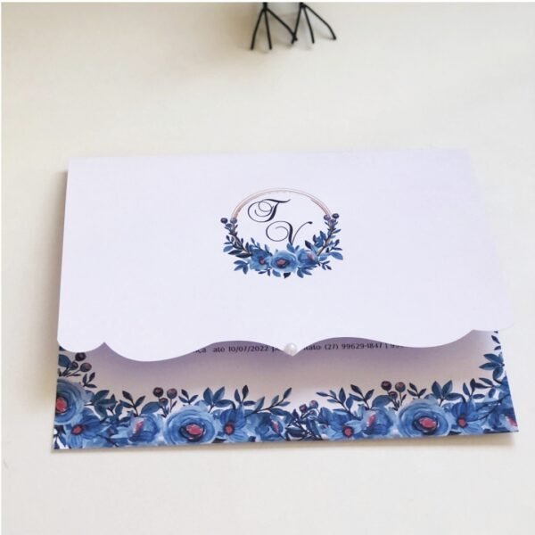 Convite de Casamento Azul Serenity